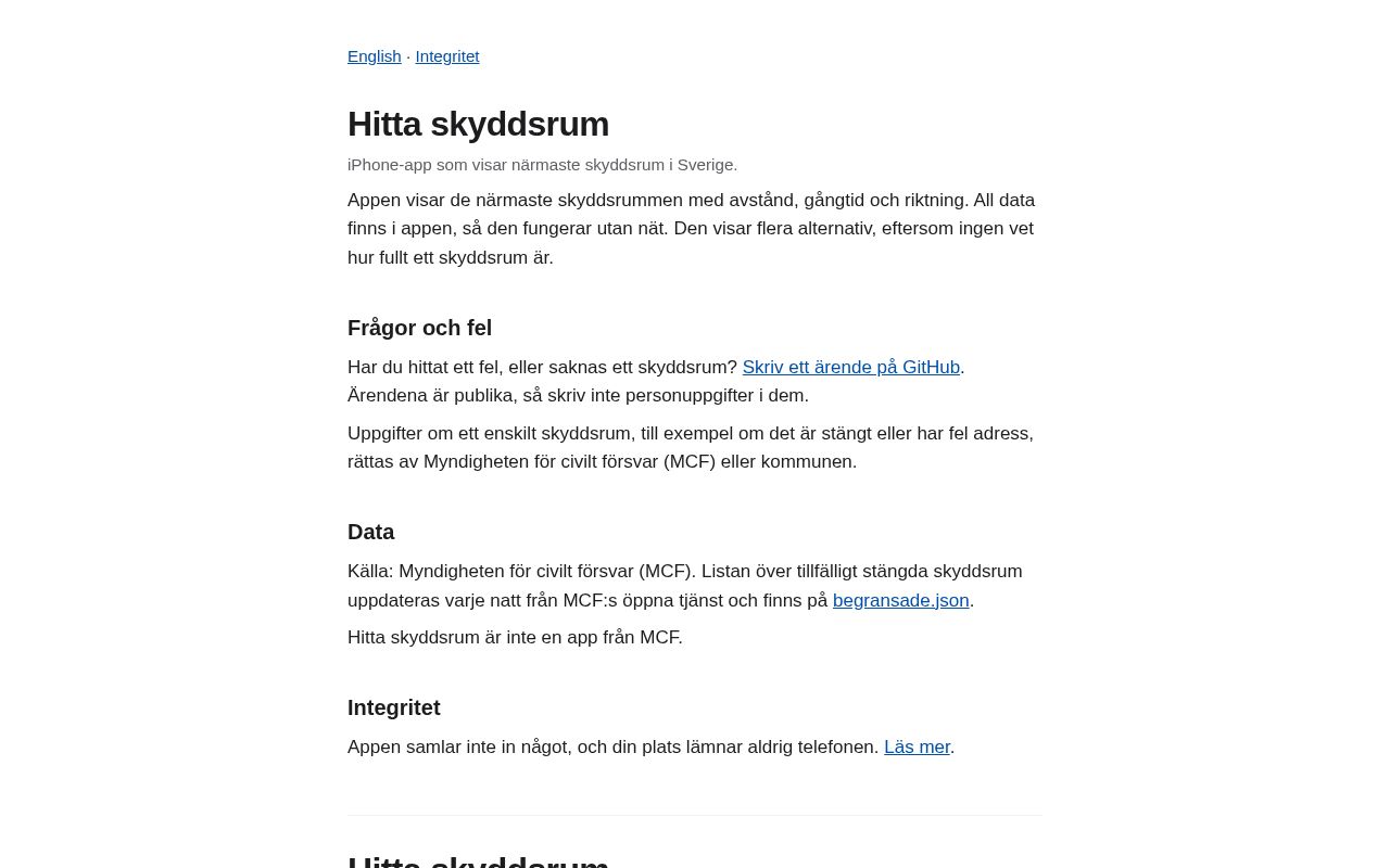 Preview of Hitta Skyddsrum Data