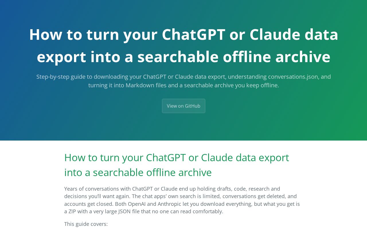 Preview of Chatgpt Claude Export To Markdown