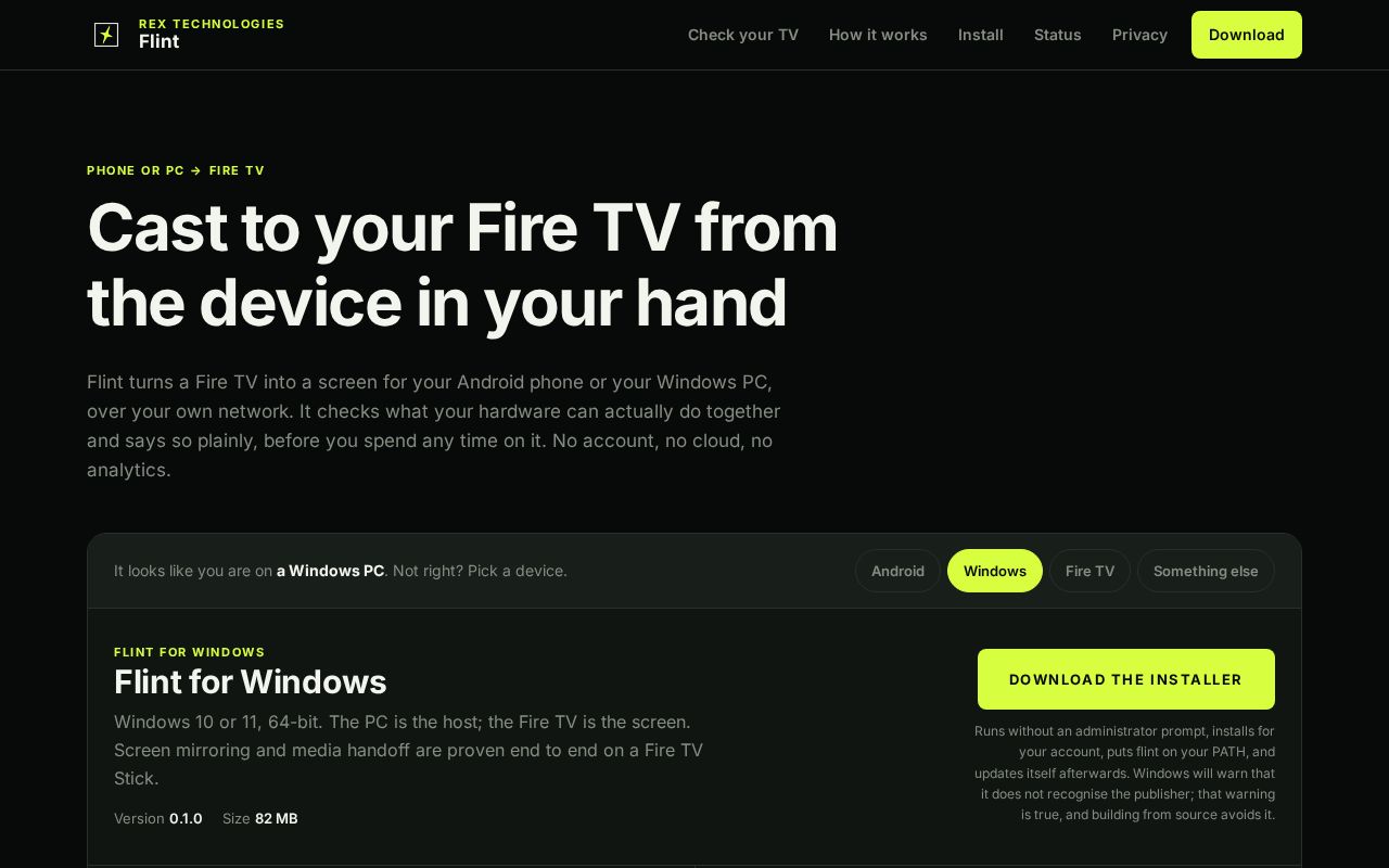 Preview of Flint App Firestick Cast