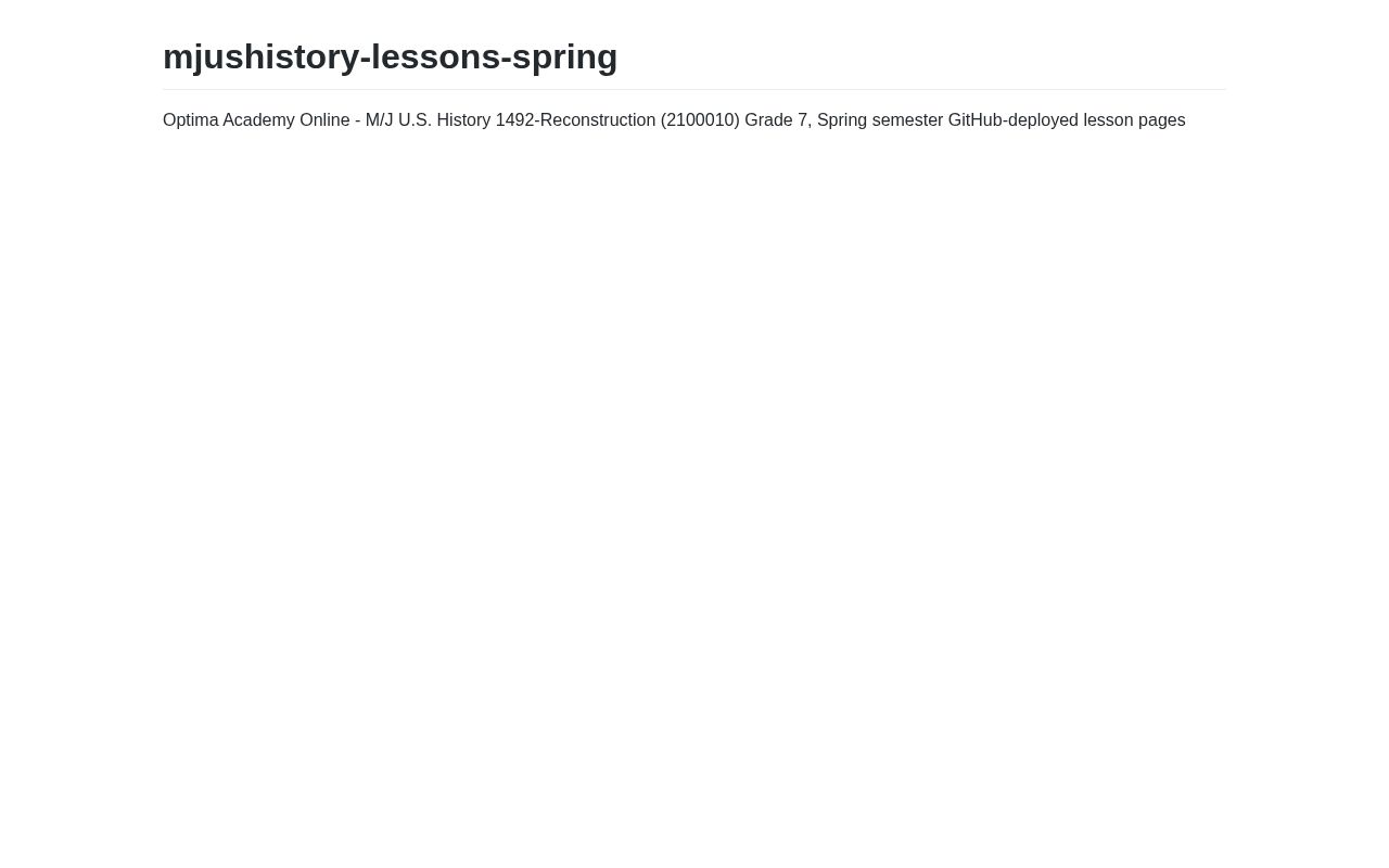 Preview of Mjushistory Lessons Spring