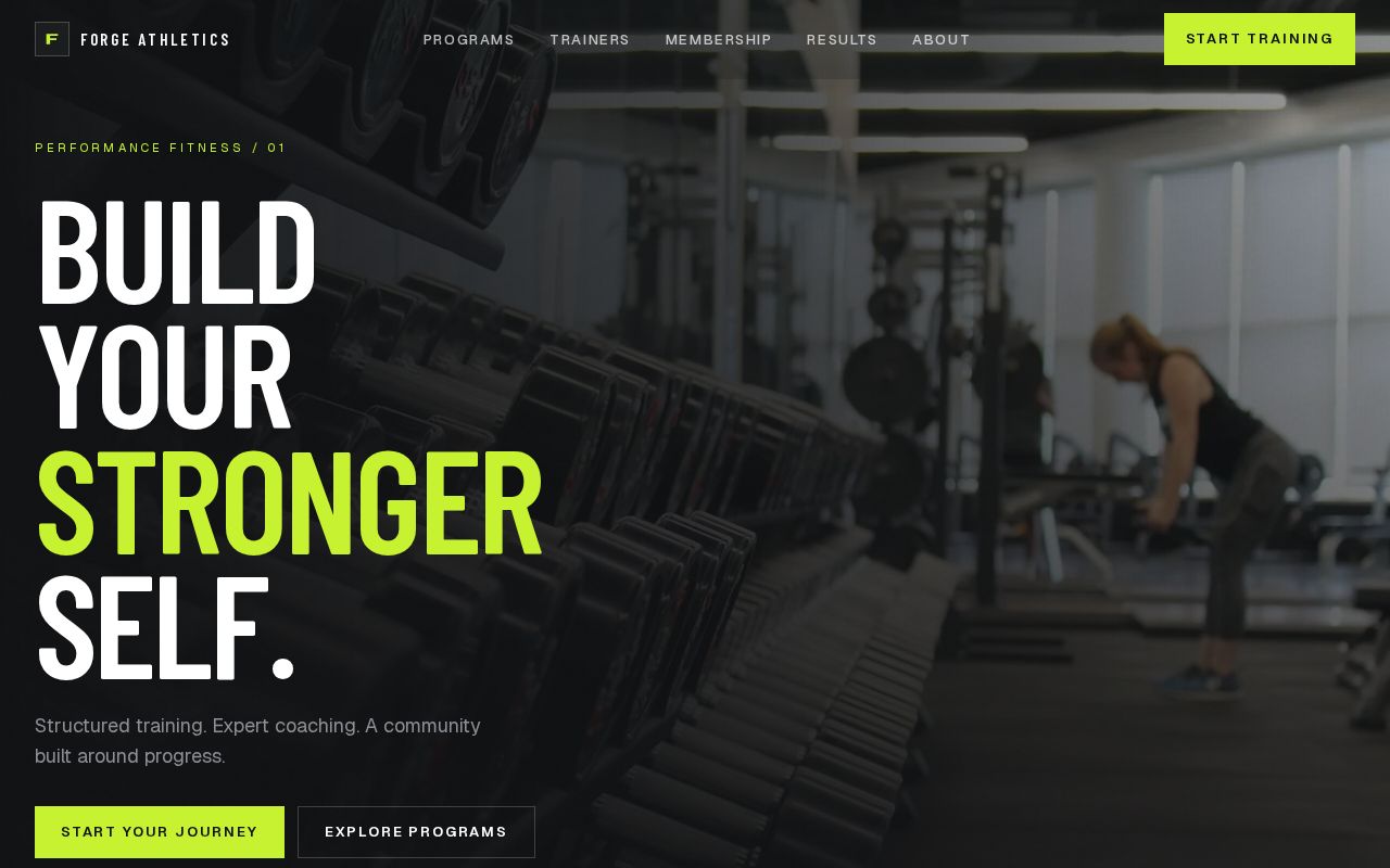 Preview of Fitness Website