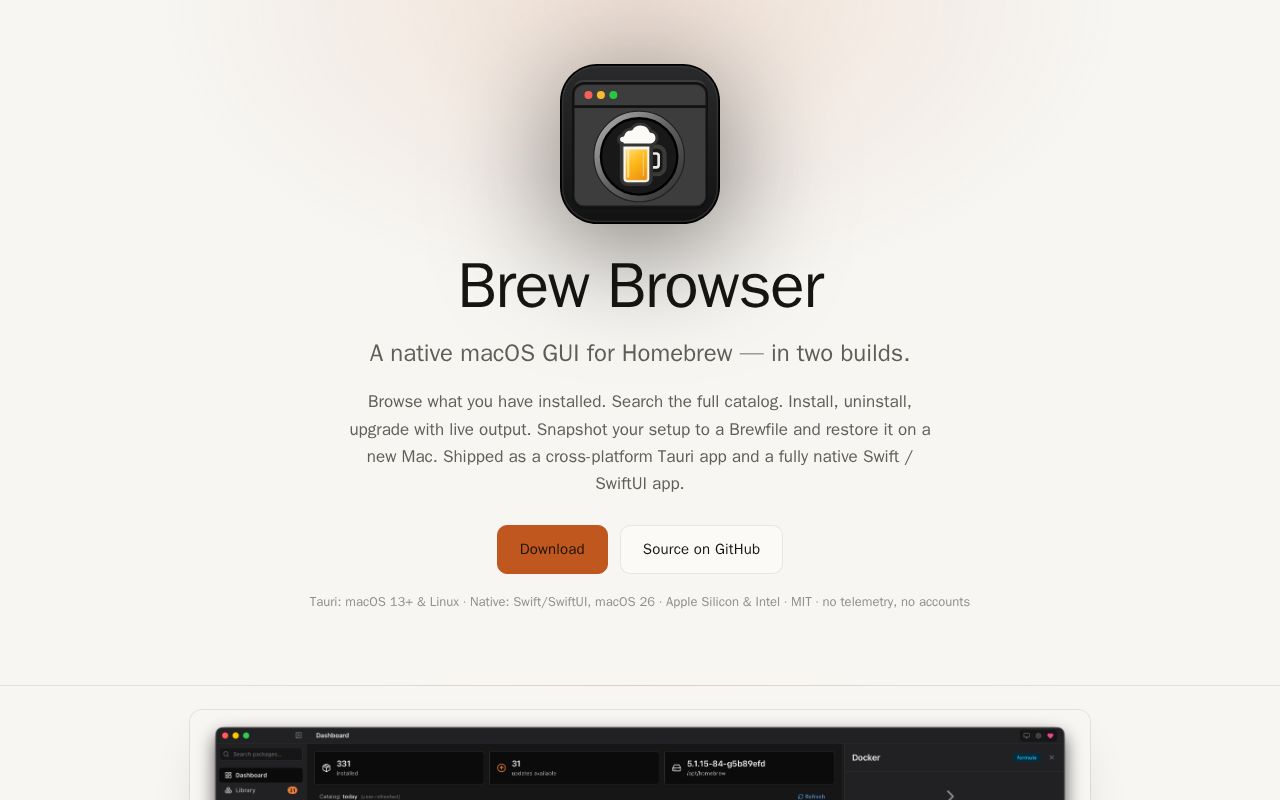 Preview of Brew Browser