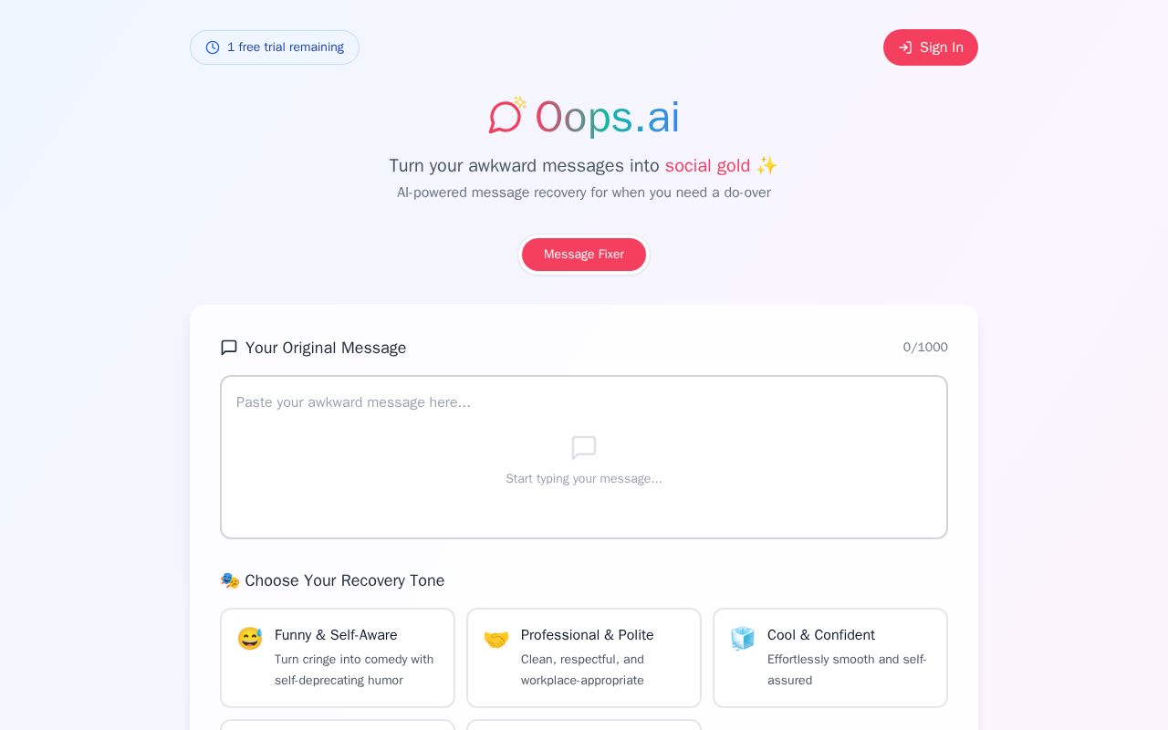 Preview of Oops AI
