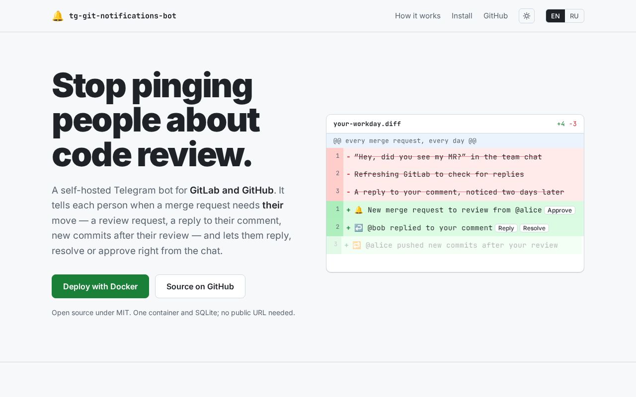 Preview of Tg Git Notifications Bot