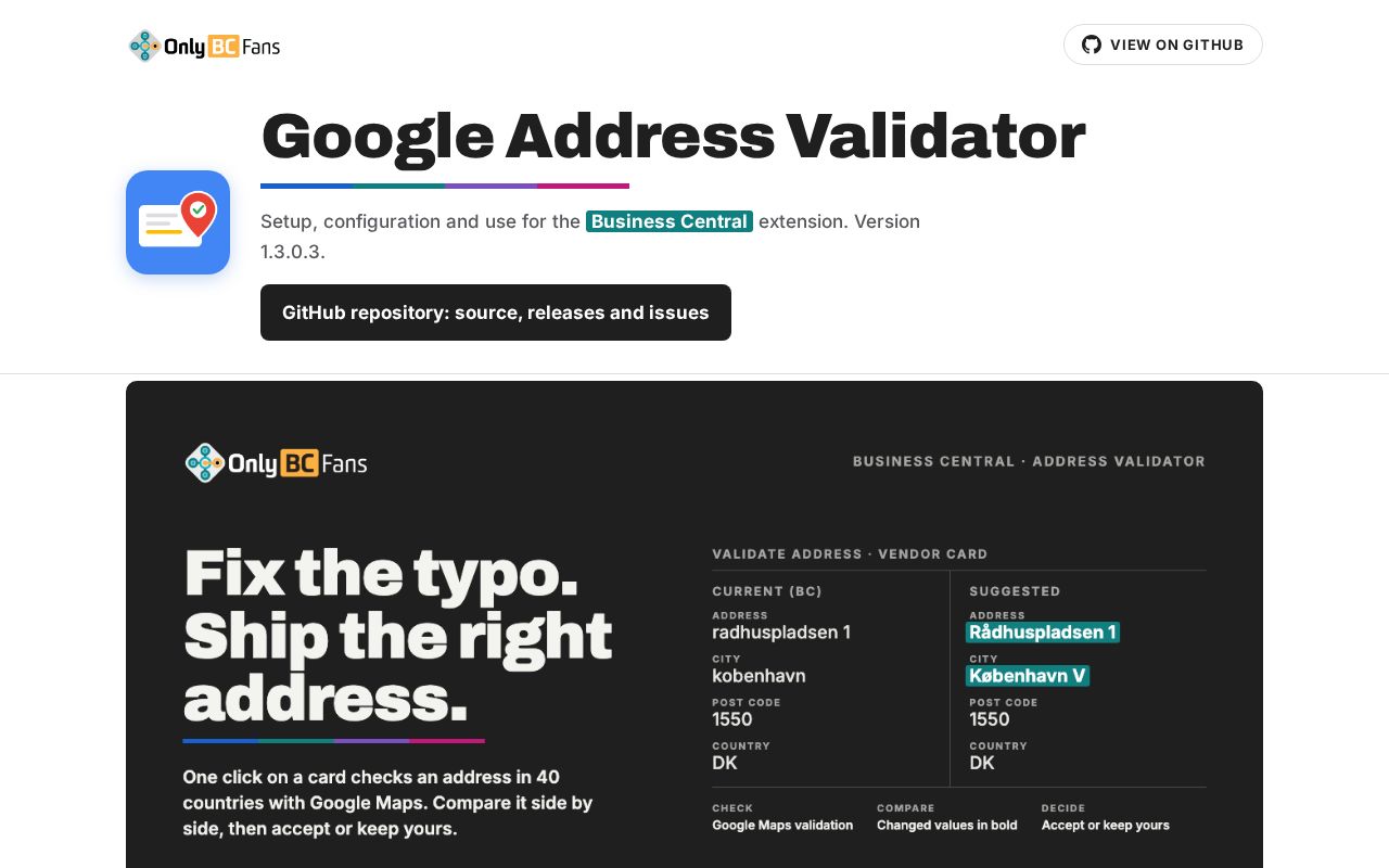 Preview of GoogleAddressValidator