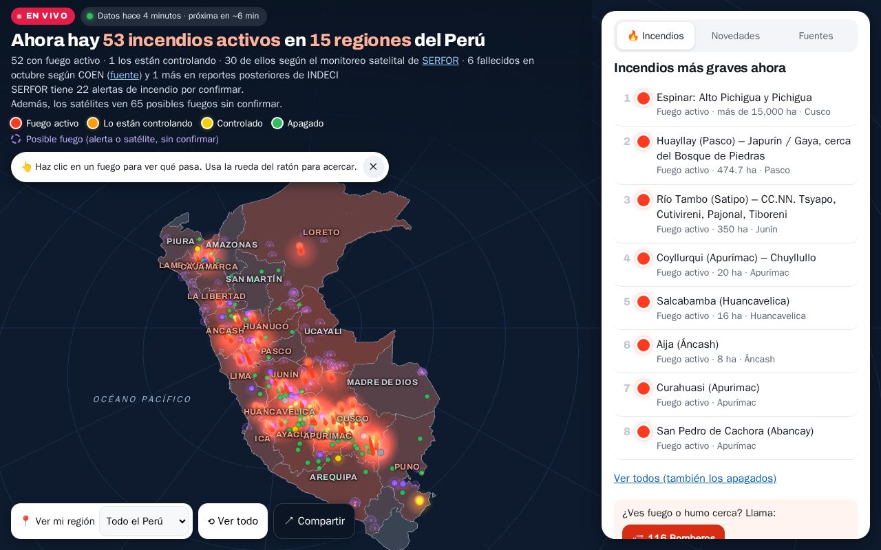 Preview of Incendios Peru En Vivo