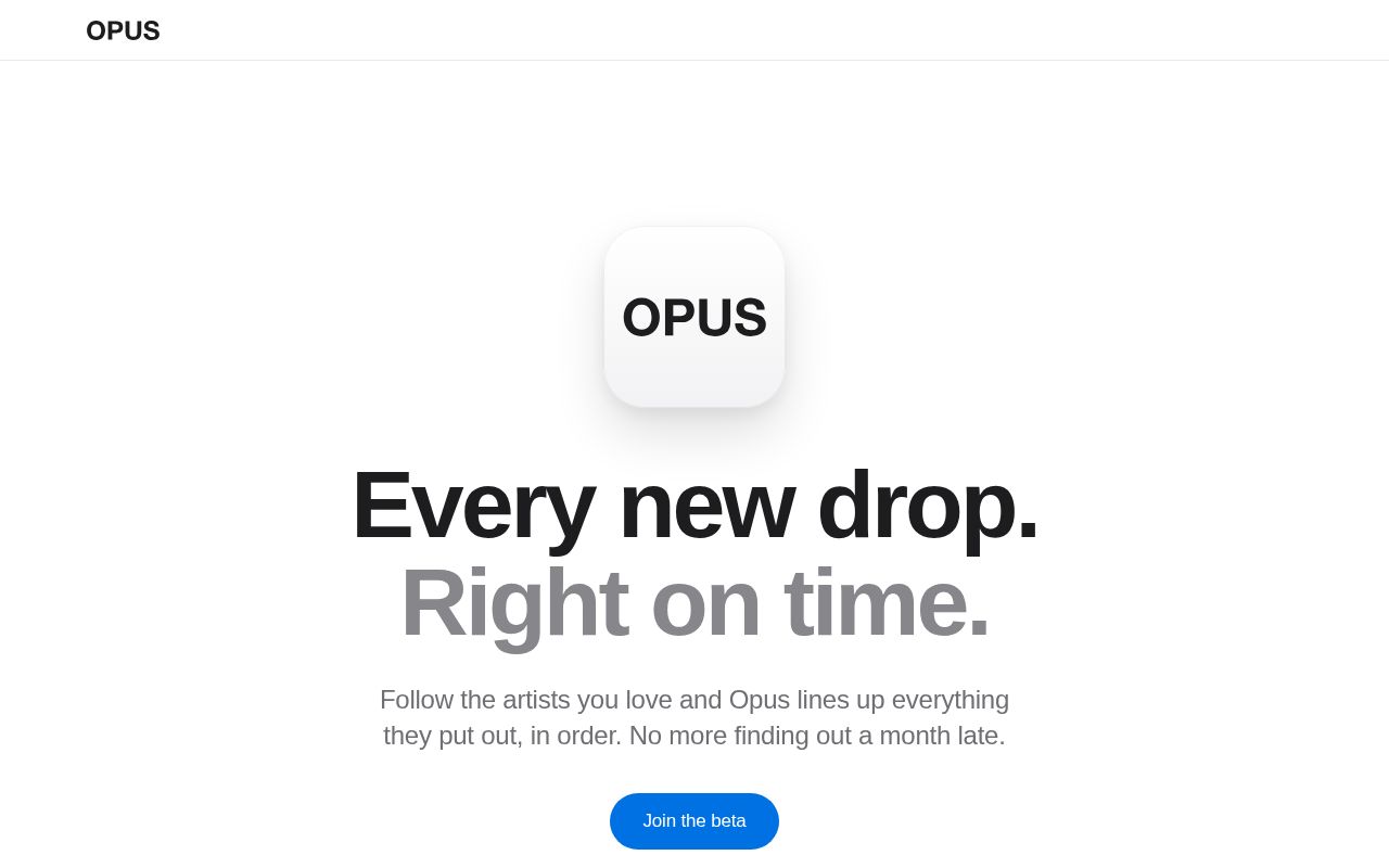 Preview of Opus App Website
