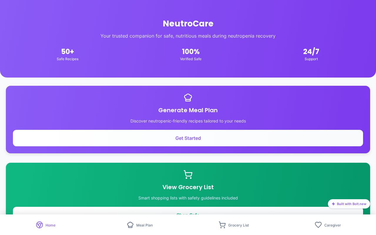 Preview of NeutroCare: Diet & Care App For Cancer Patients & Caregivers
