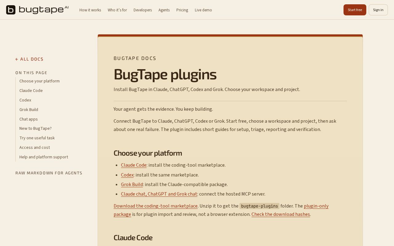Preview of Bugtape Plugins