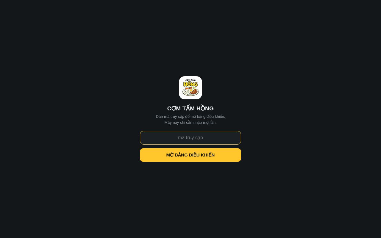 Preview of Bảng điều khiển in đơn Cơm Tấm Hồng