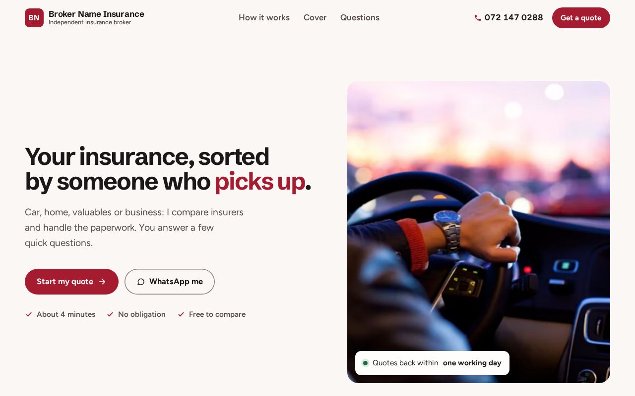 Preview of Vehicleinsurncaebrokerlentydemo
