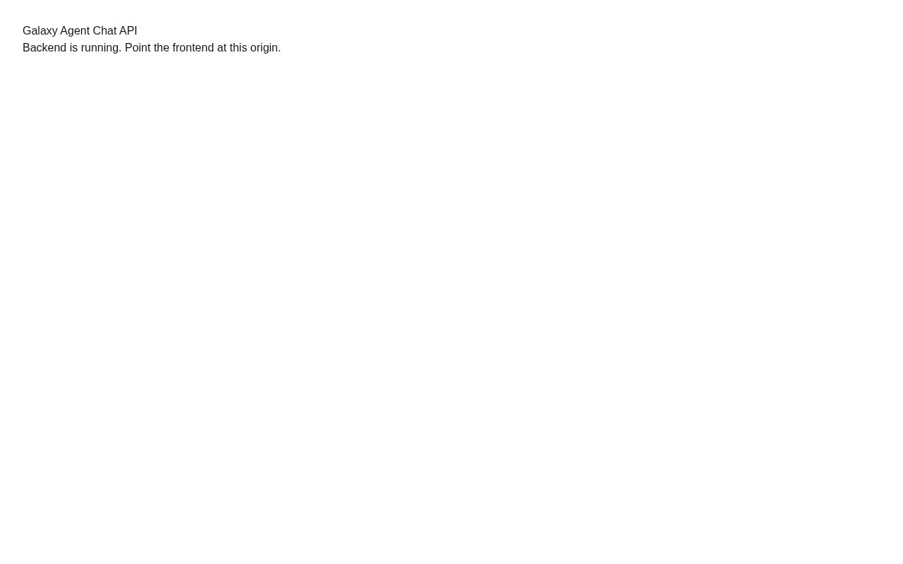 Preview of Agent Chat Backend