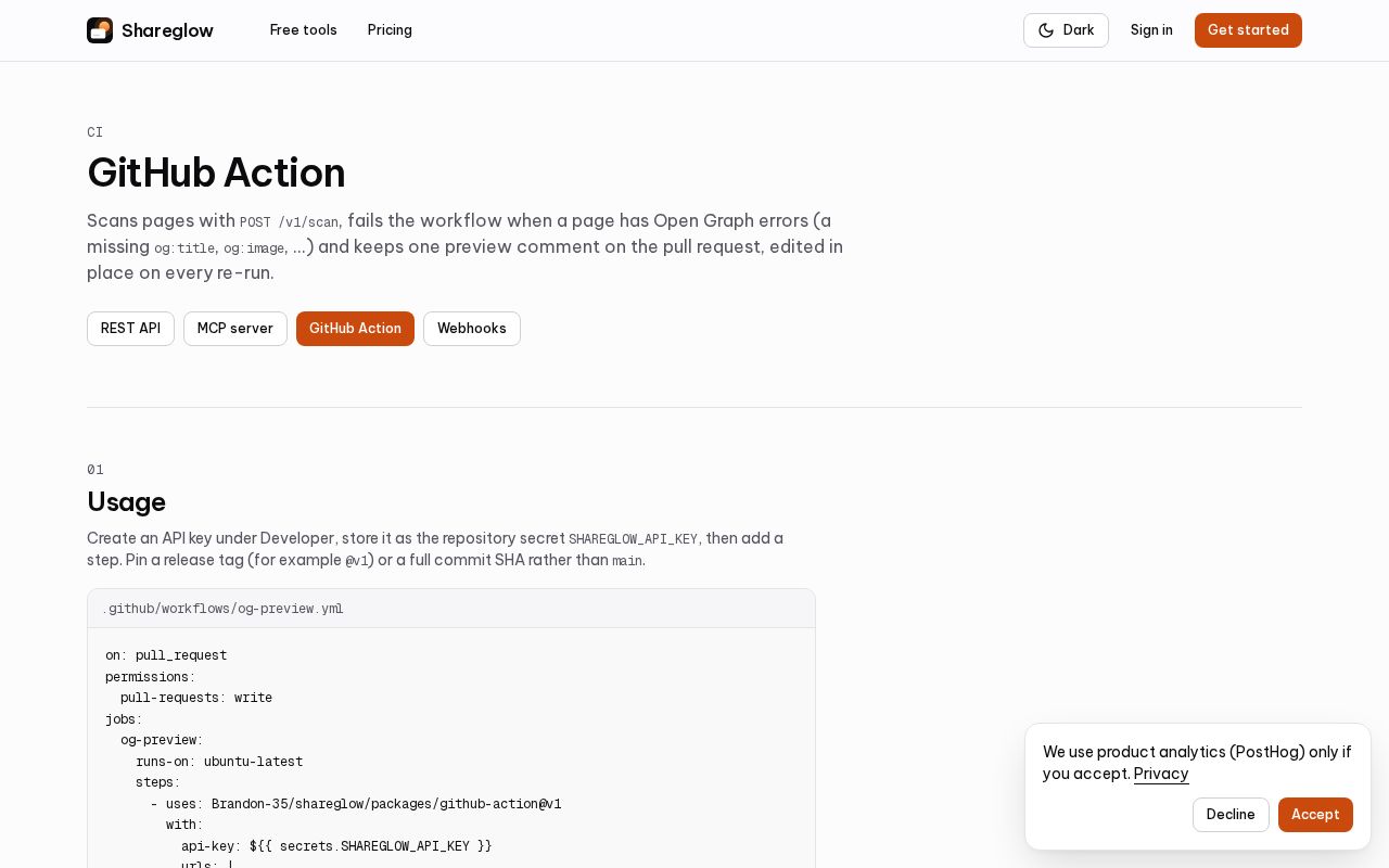 Preview of Shareglow Action