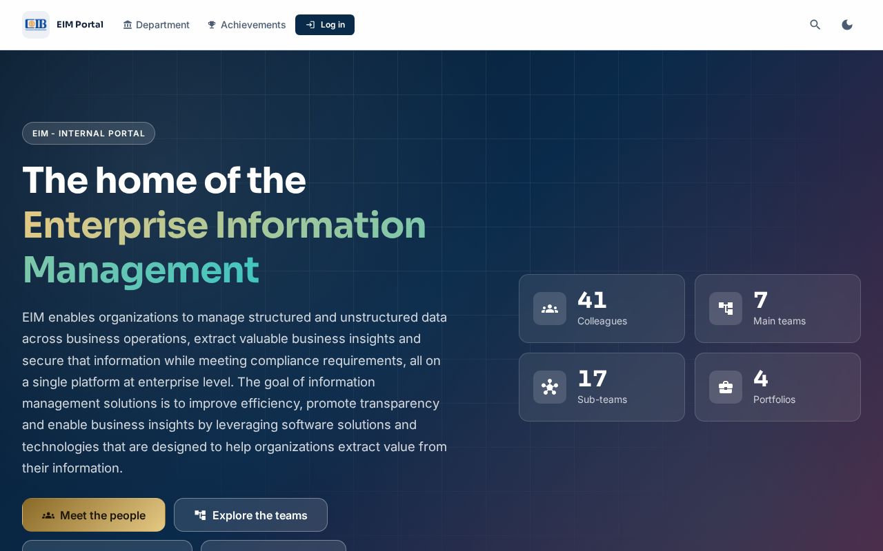 Preview of EIM Portal