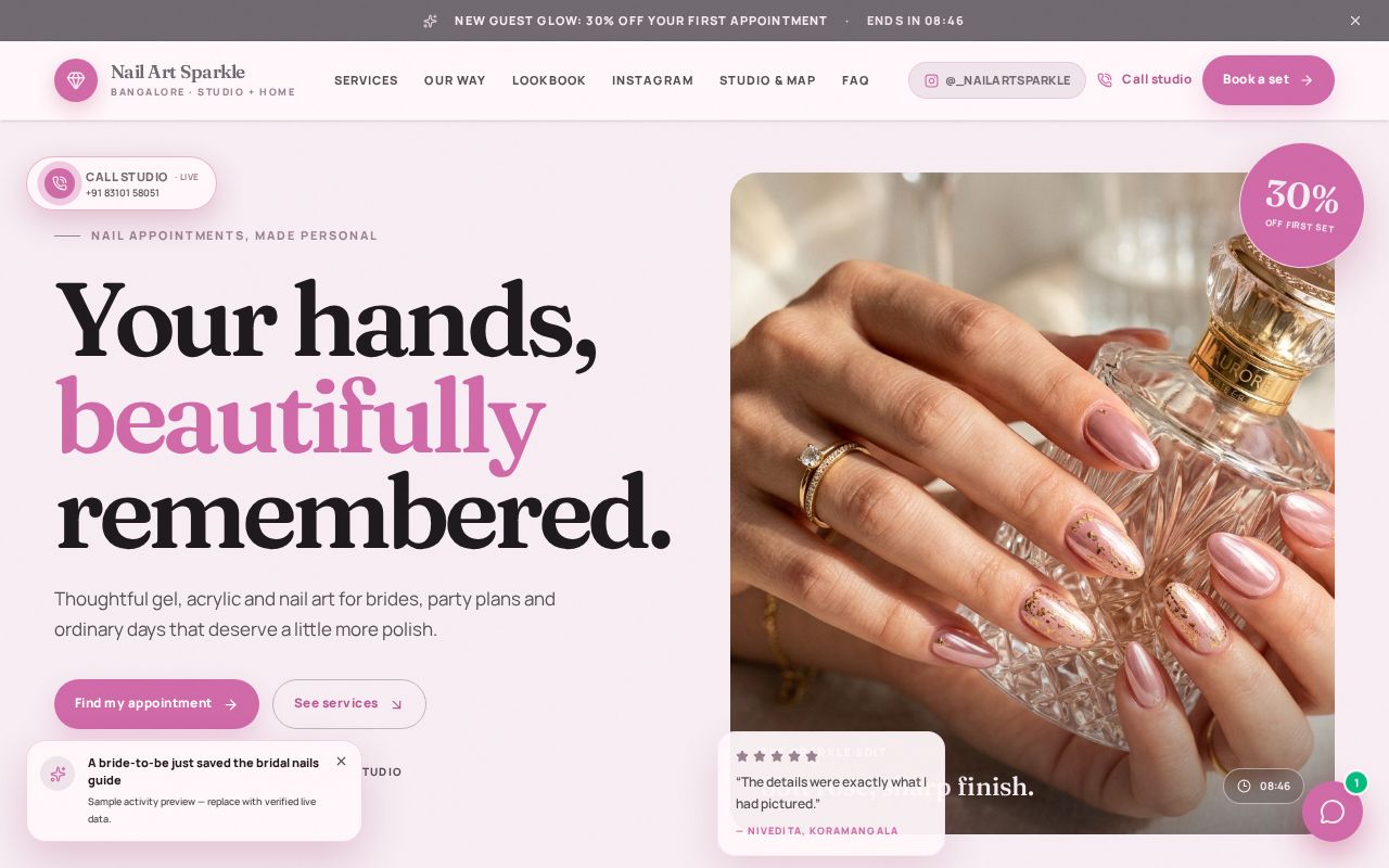 Preview of Nail Art Sparkle Landing Page