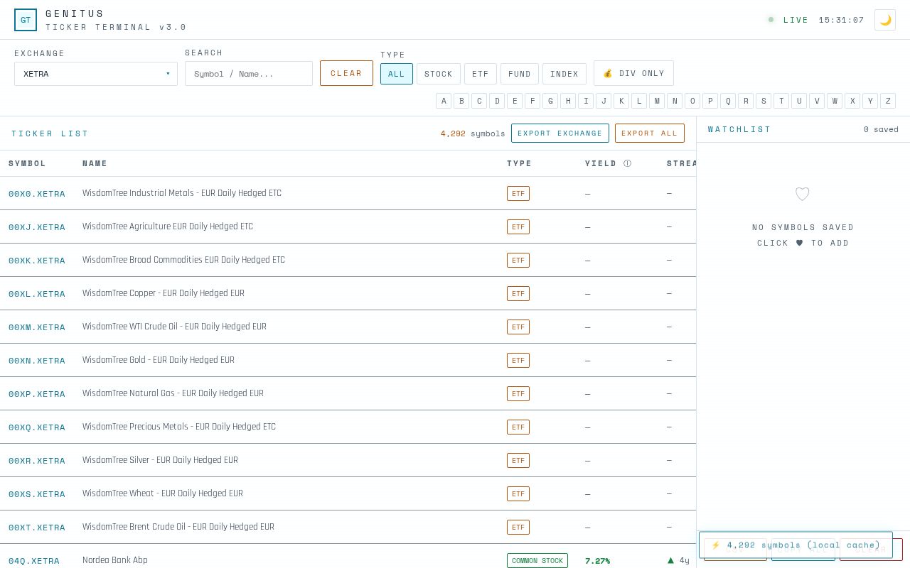 Preview of GENITUS TICKER TERMINAL