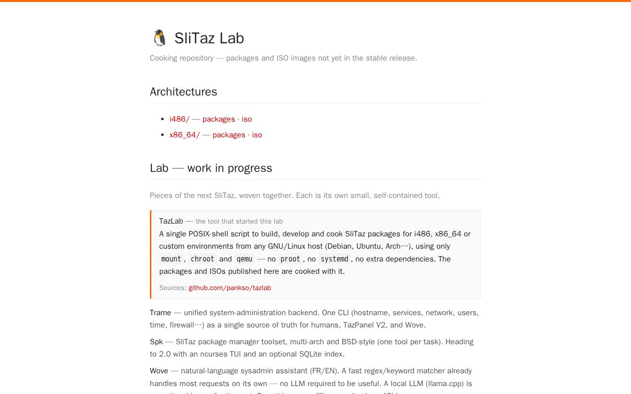 Preview of SliTaz Lab