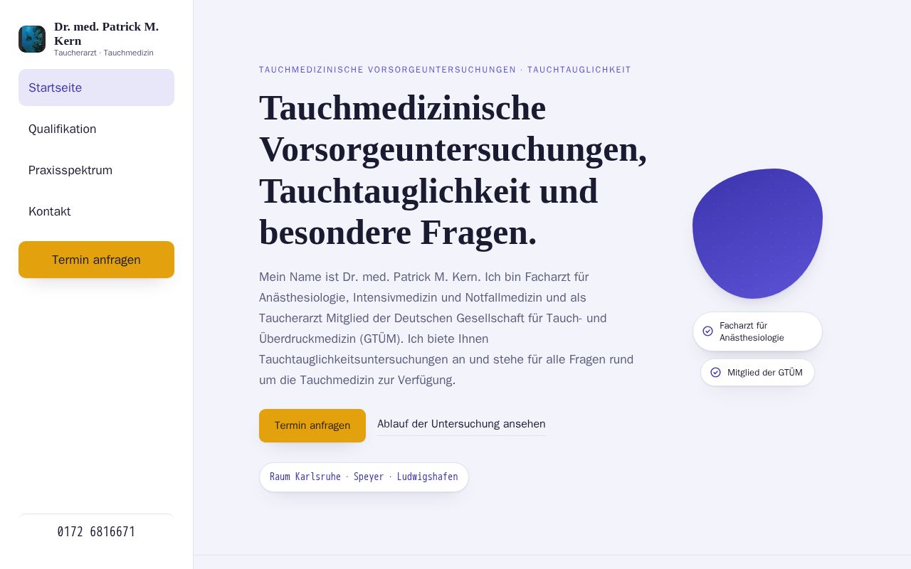 Preview of Taucherarzt Redesign