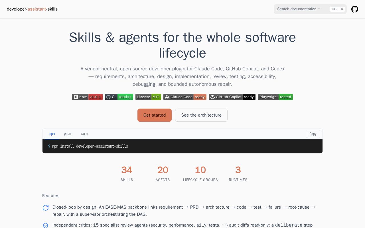 Preview of Developer Assistant Skills