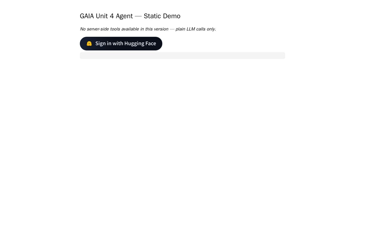 Preview of GAIA Agent Static Demo