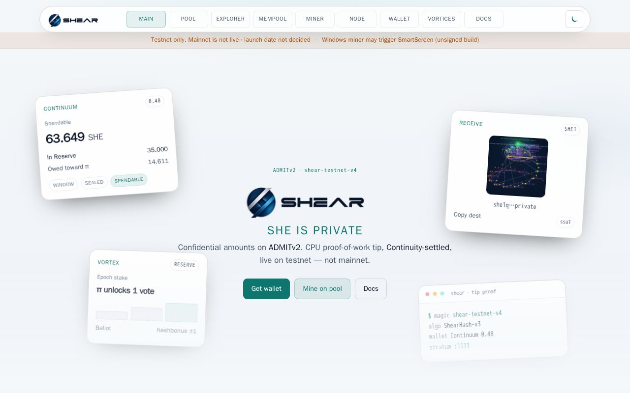 Preview of Shear Testnet