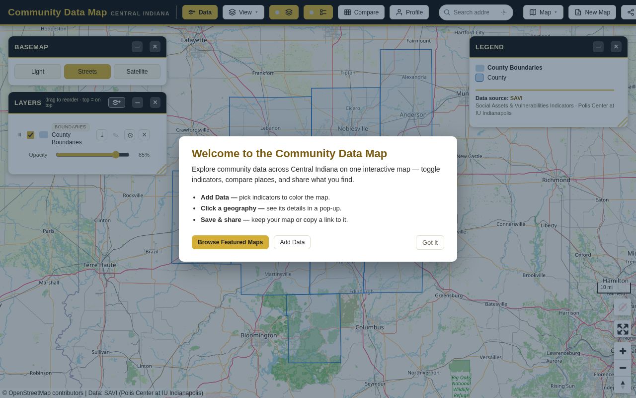 Preview of Community Data Map