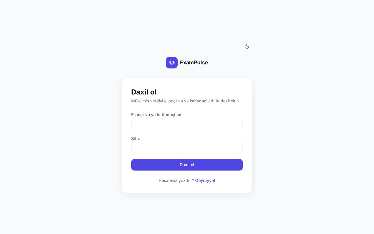 Preview of Exam Platform Frontend