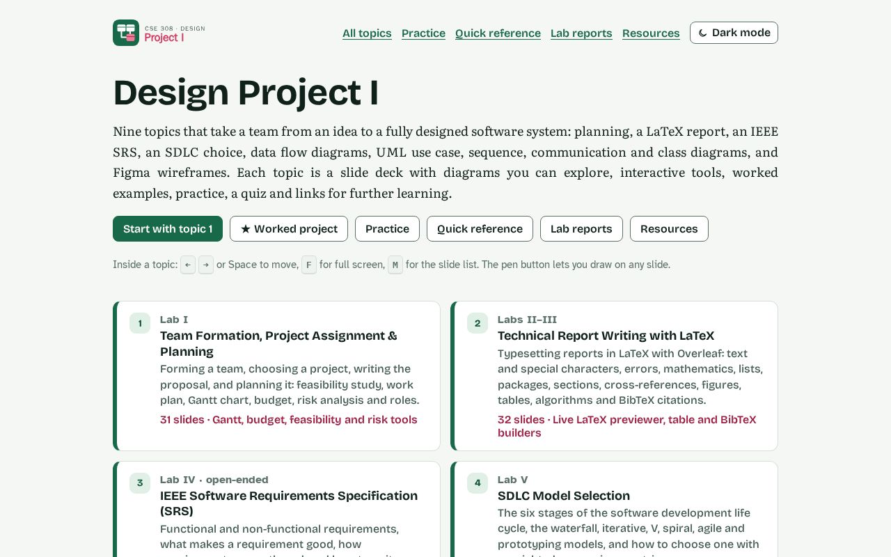 Preview of CSE 308 Design Project I