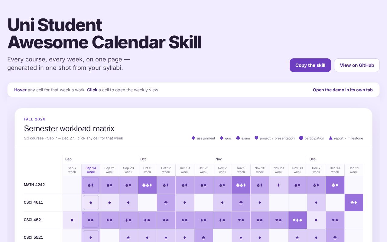 Preview of Awesome Calendar Skill