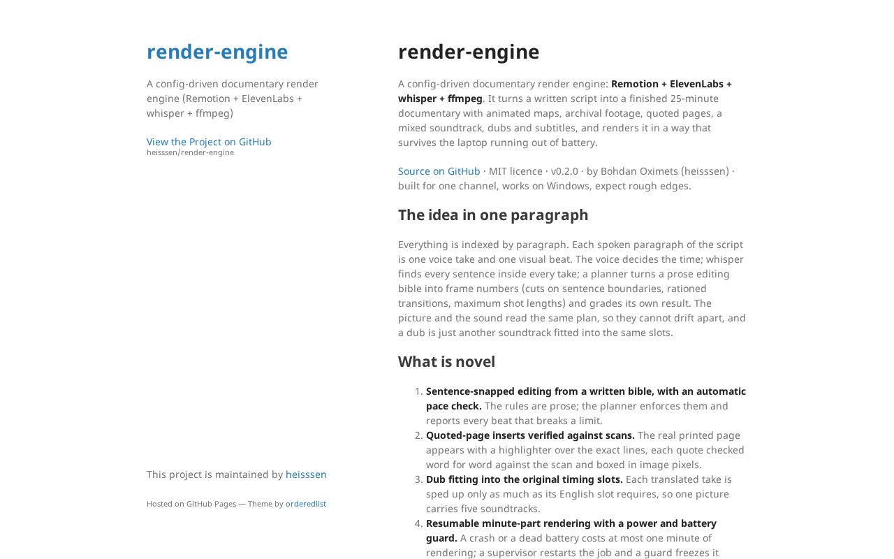 Preview of Render Engine