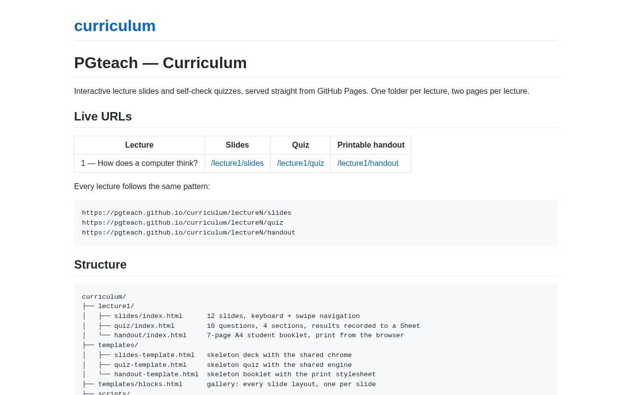 Preview of Curriculum