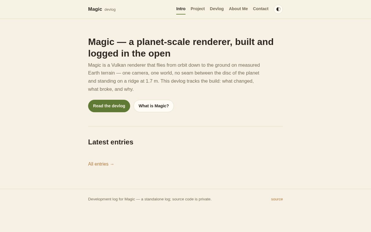 Preview of Standalone development log for Magic