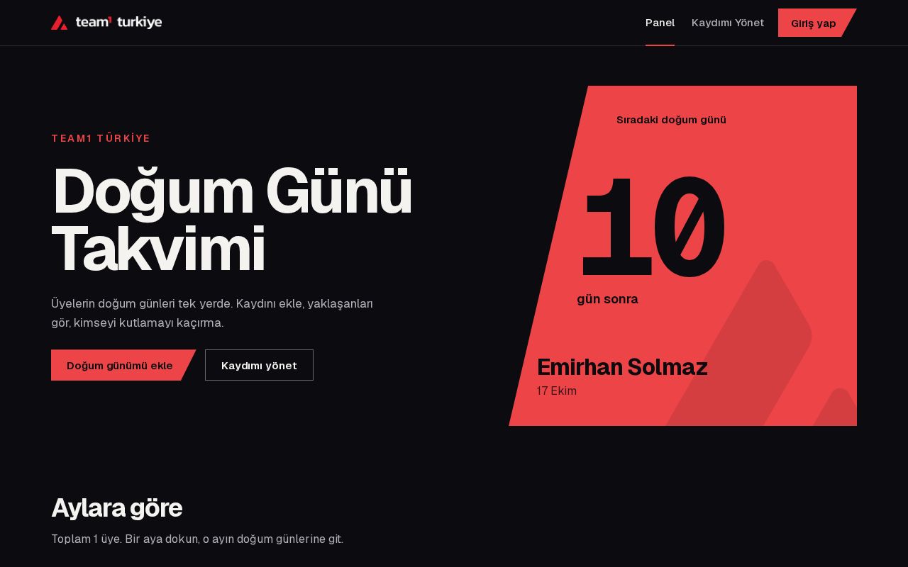 Preview of Team1 Türkiye Doğum Günü Takvimi