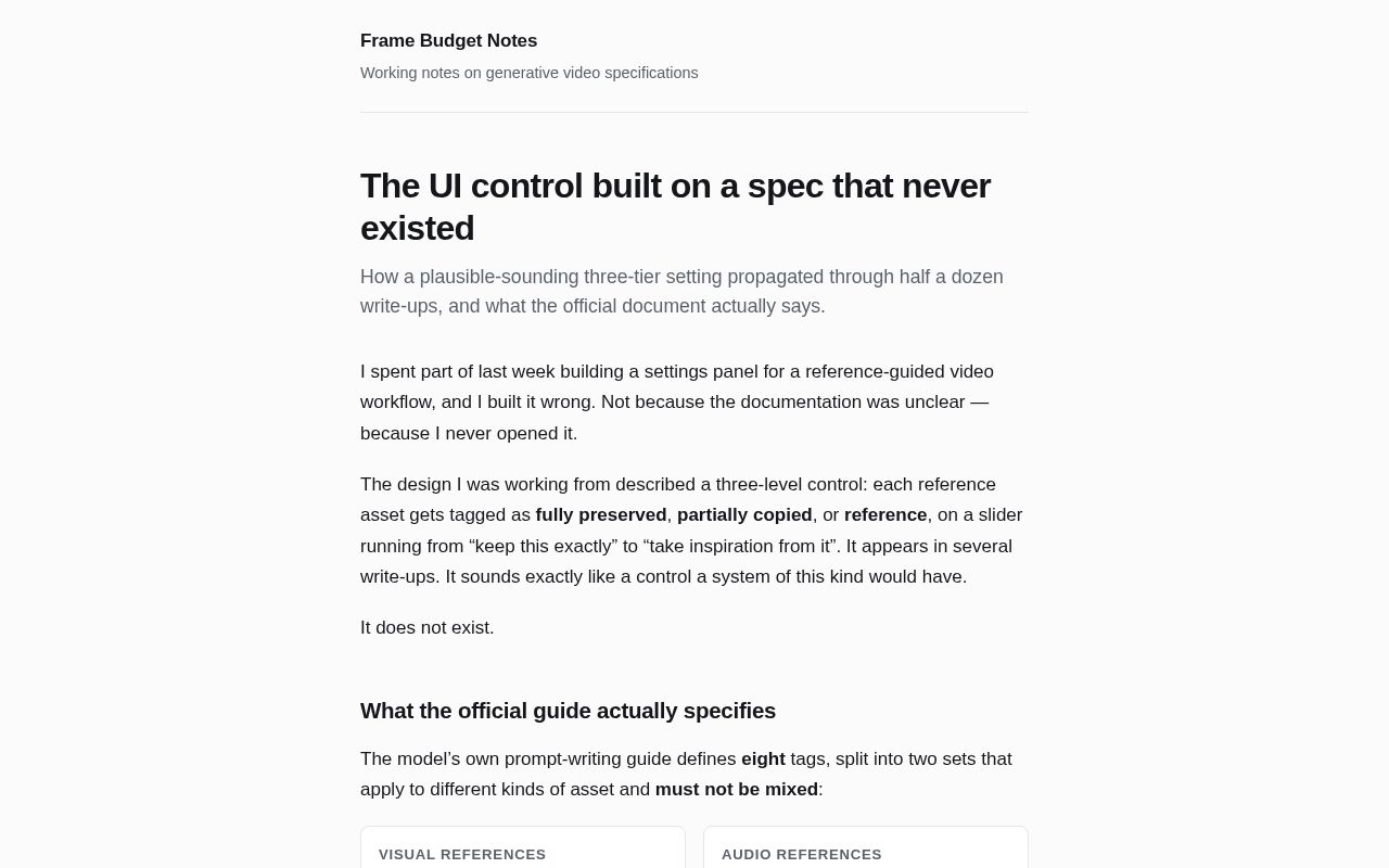 Preview of Frame Budget Notes