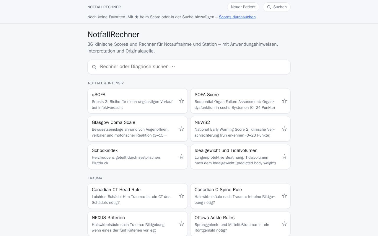 Preview of Notfallrechner Github Io