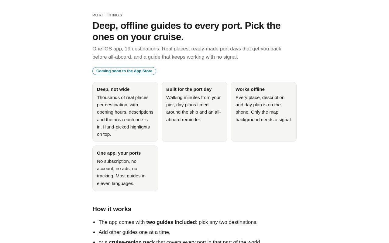 Preview of Portthings Website
