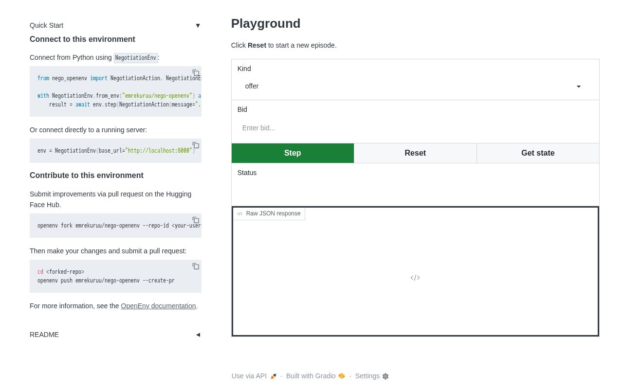 Preview of Negotiation OpenEnv