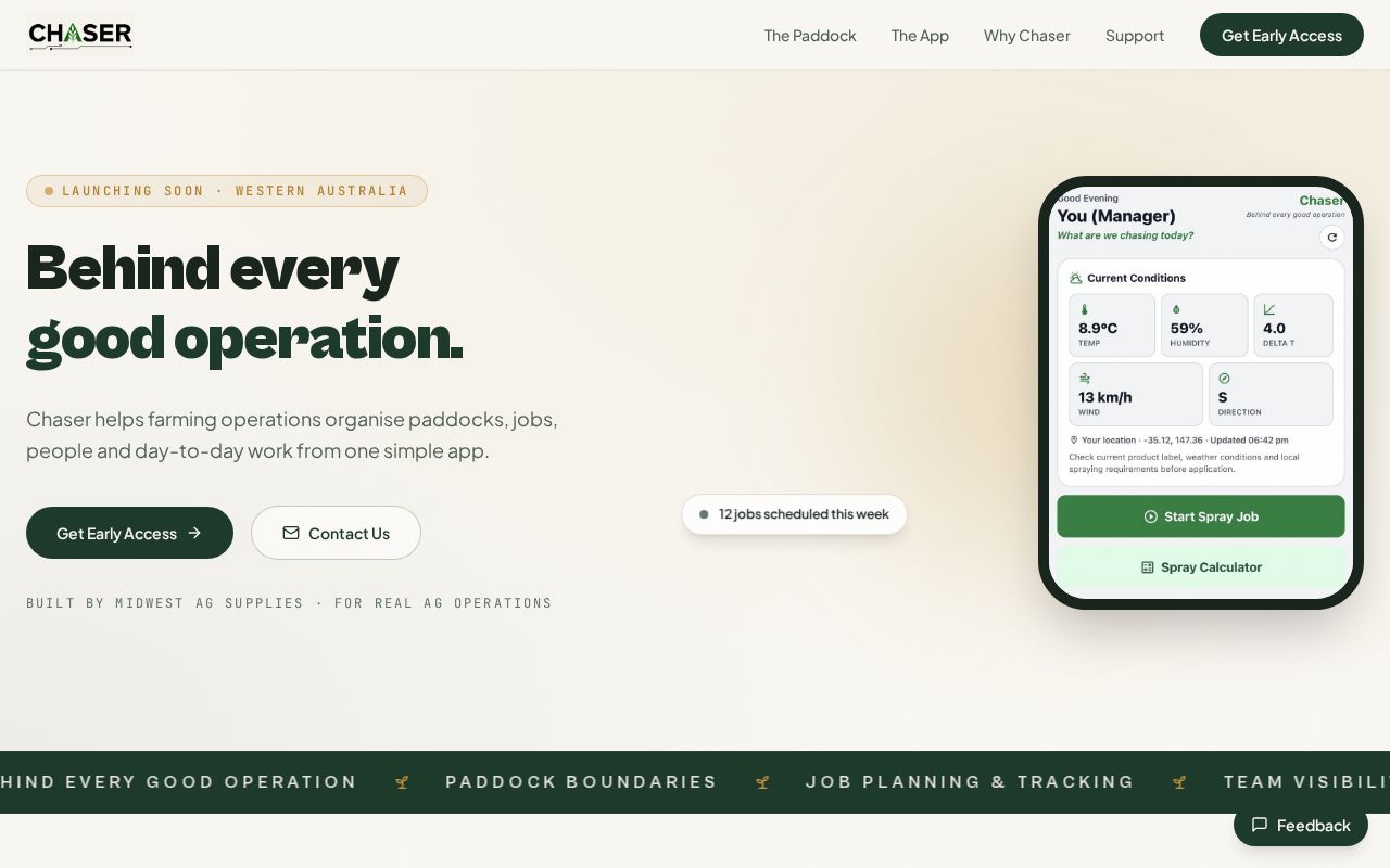 Preview of Chaser Website