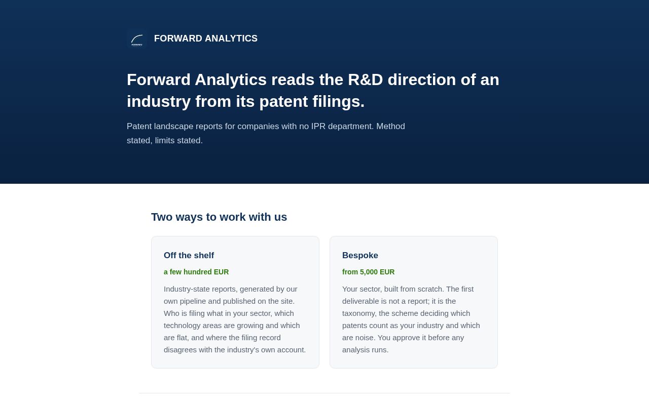 Preview of Forward Analytics Site