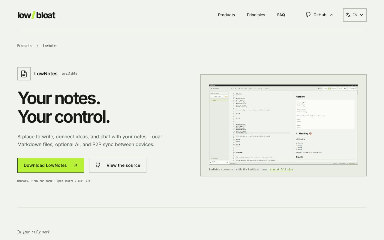 Preview of LowNotes