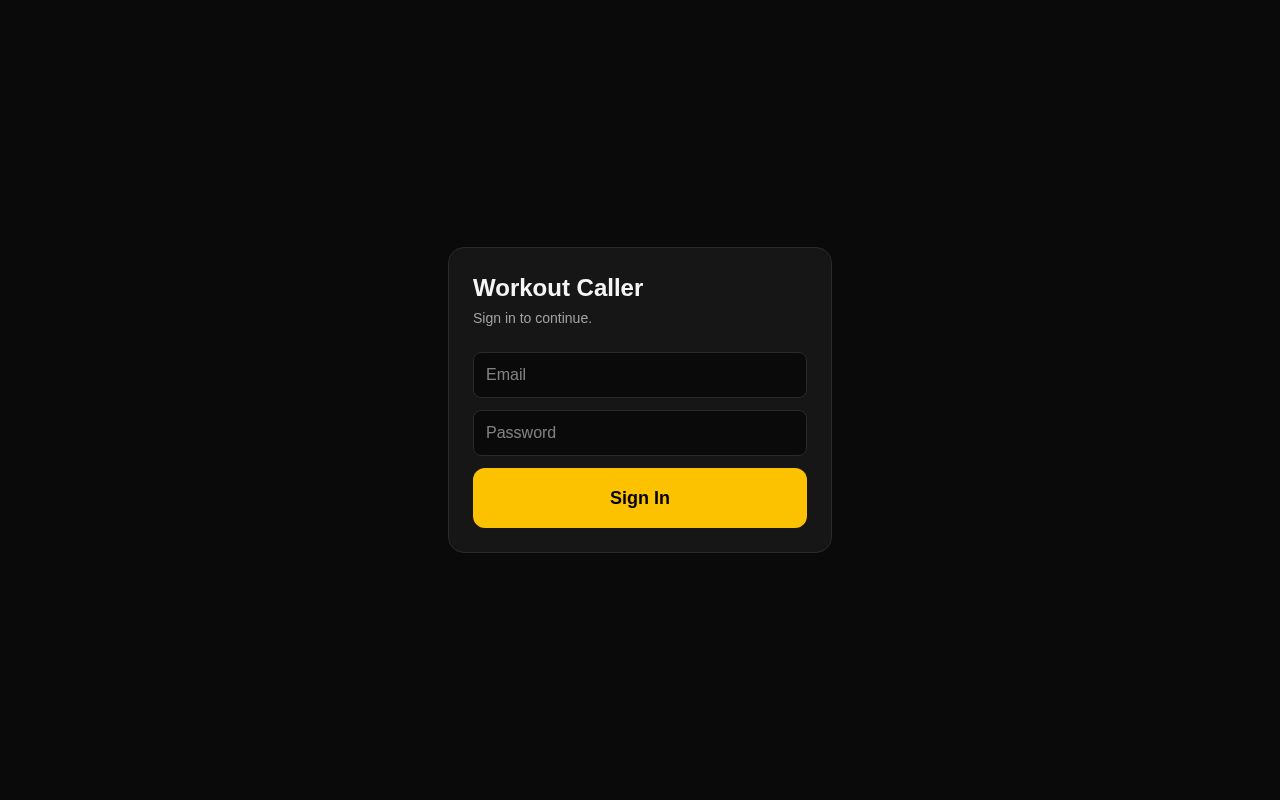 Preview of Workout Caller