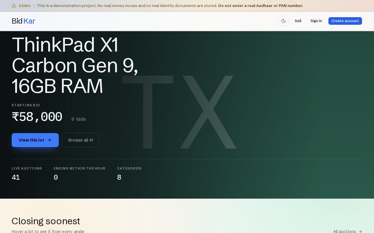 Preview of Bidding App
