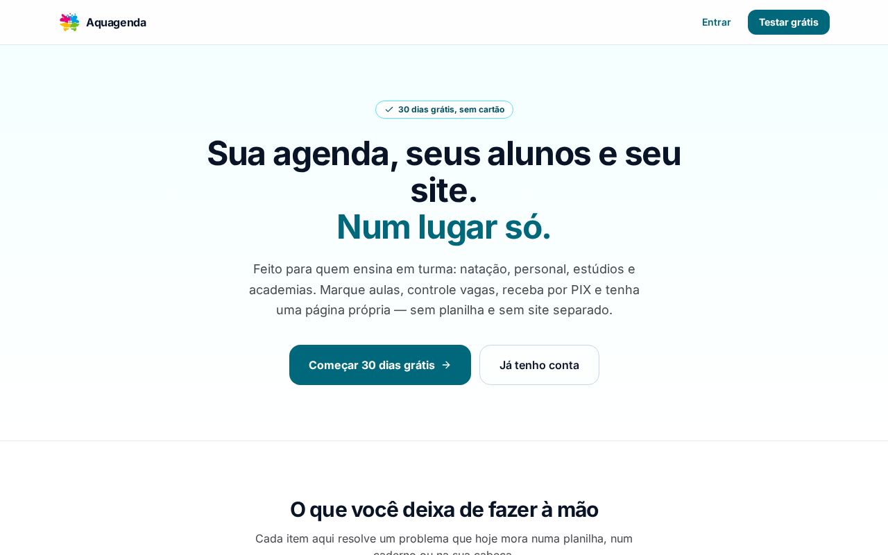Preview of Sistema de gestão professores e personal trainner