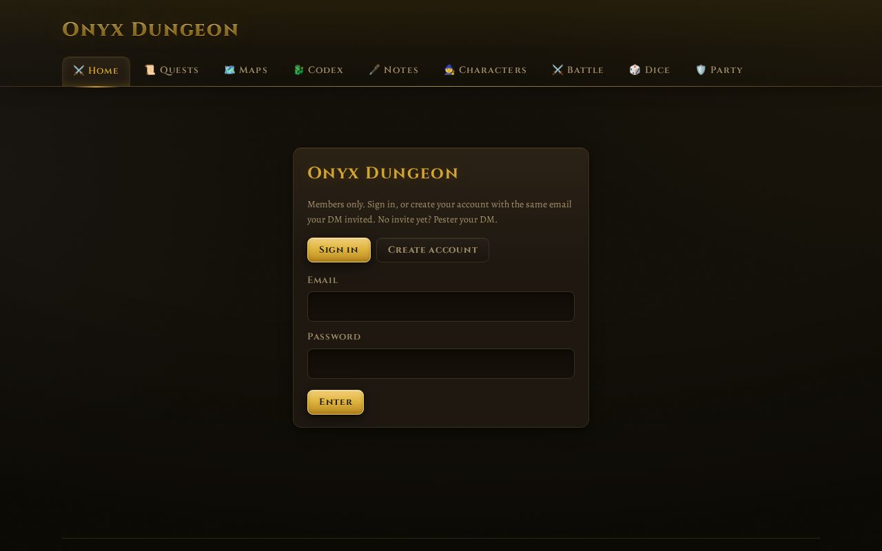 Preview of Campaign hub for our Shadows of Destus D&D table