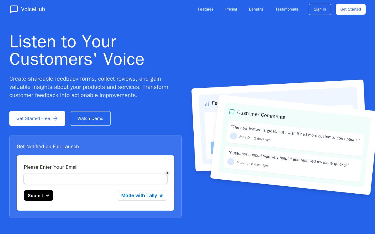 Preview of VoiceHub