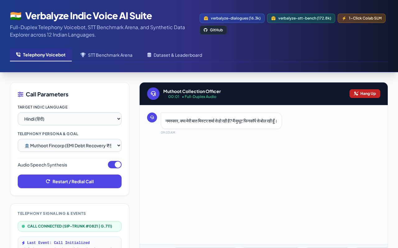 Preview of Verbalyze Indic Voice AI Suite
