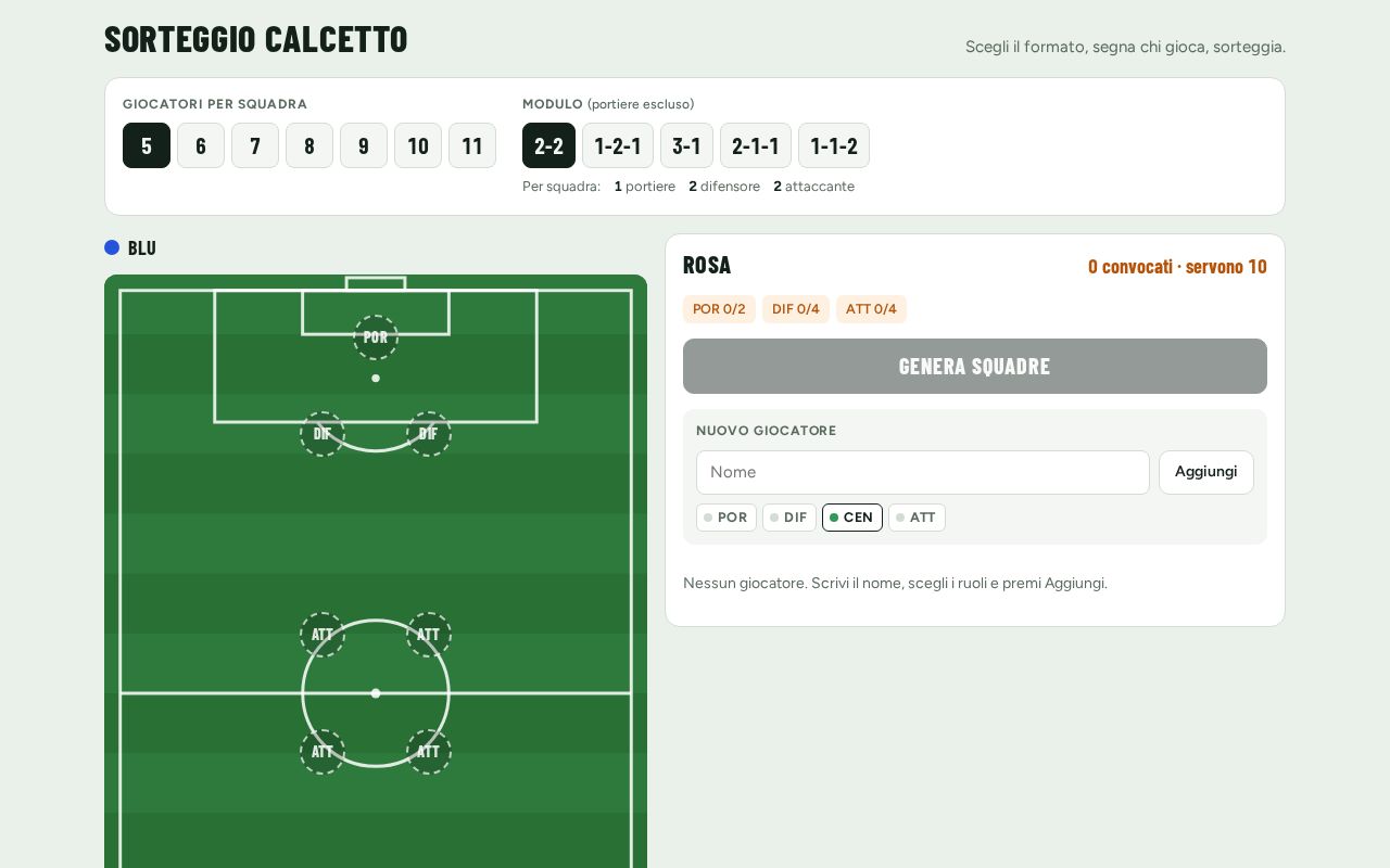 Preview of AppCalcetto