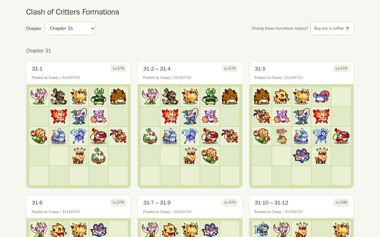 Preview of Clash Critters Formations