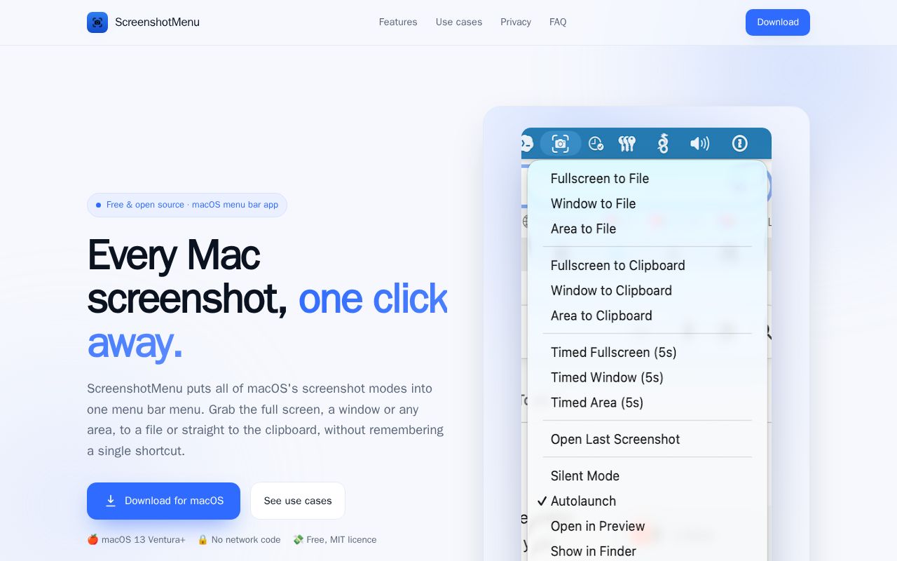 Preview of ScreenshotMenu
