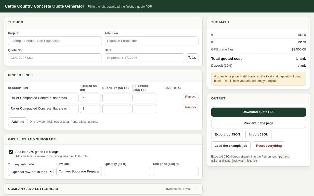 Preview of Cattle Country Quote Generator